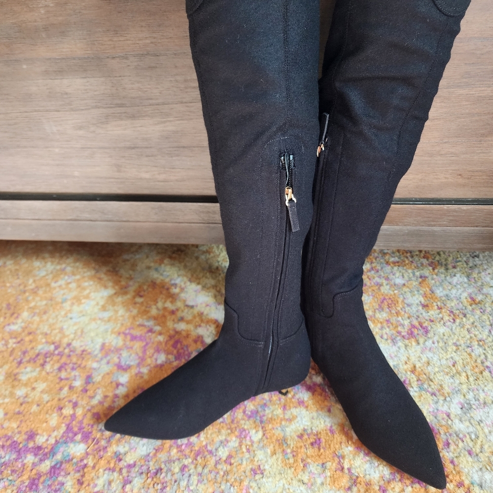 Authentic Valentino Garavani Black Over-the-Knee Women's Boots - Picture 4 of 10